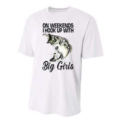 On Weekends I Hook Up With Big Girls Performance Sprint T-Shirt