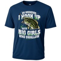 On Weekends I Hook Up With Big Girl Who Swallow Fishing Cooling Performance Crew T-Shirt