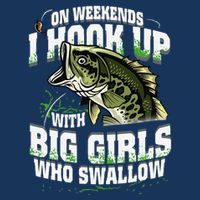On Weekends I Hook Up With Big Girl Who Swallow Fishing Cooling Performance Crew T-Shirt