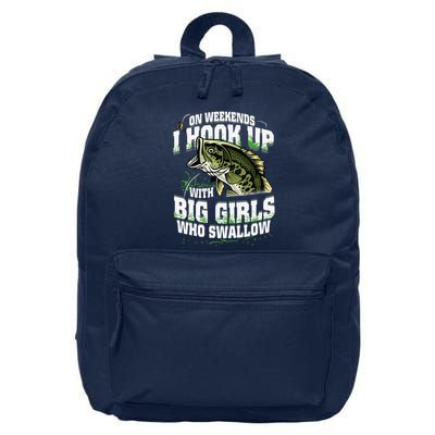 On Weekends I Hook Up With Big Girl Who Swallow Fishing 16 in Basic Backpack