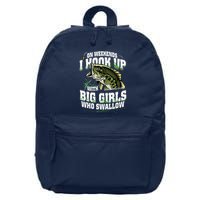 On Weekends I Hook Up With Big Girl Who Swallow Fishing 16 in Basic Backpack