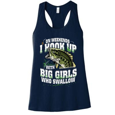 On Weekends I Hook Up With Big Girl Who Swallow Fishing Womens Tank Top