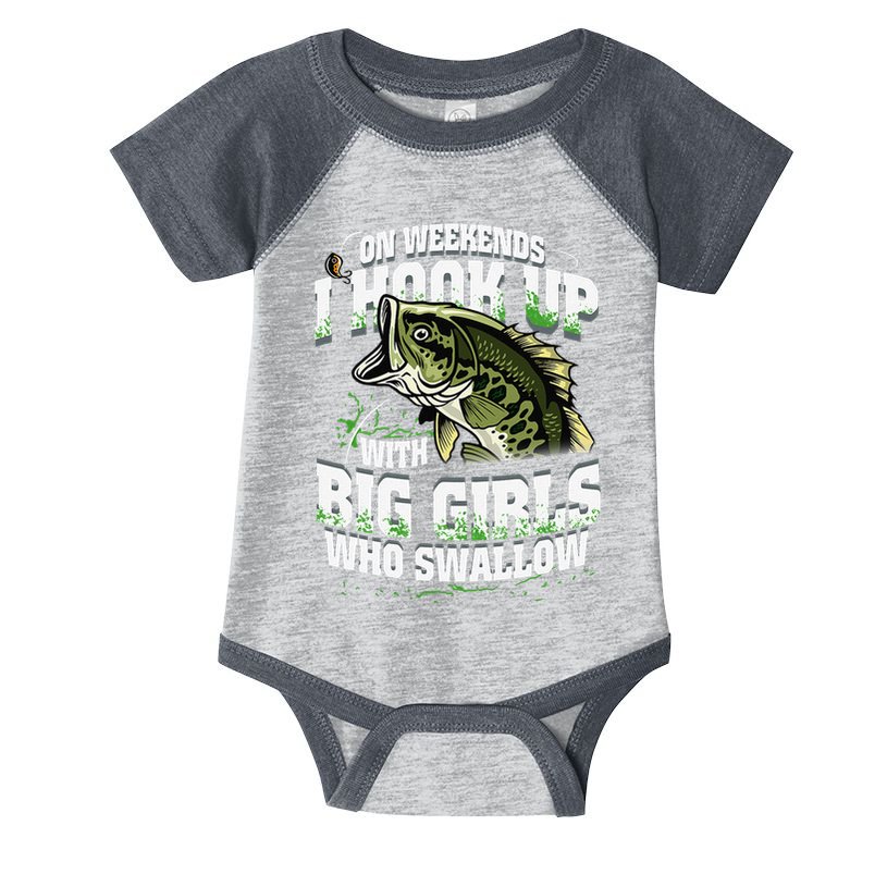On Weekends I Hook Up With Big Girl Who Swallow Fishing Infant Baby Jersey Bodysuit