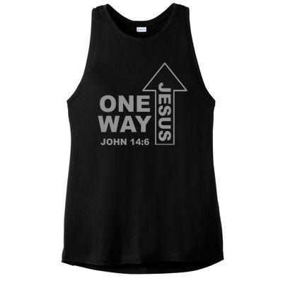 One Way Jesus Christian Ladies PosiCharge Tri-Blend Wicking Tank