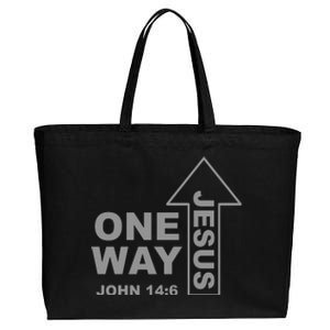 One Way Jesus Christian Cotton Canvas Jumbo Tote