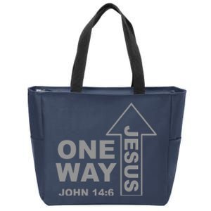 One Way Jesus Christian Zip Tote Bag