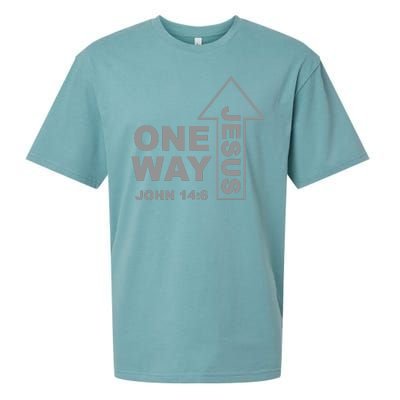 One Way Jesus Christian Sueded Cloud Jersey T-Shirt