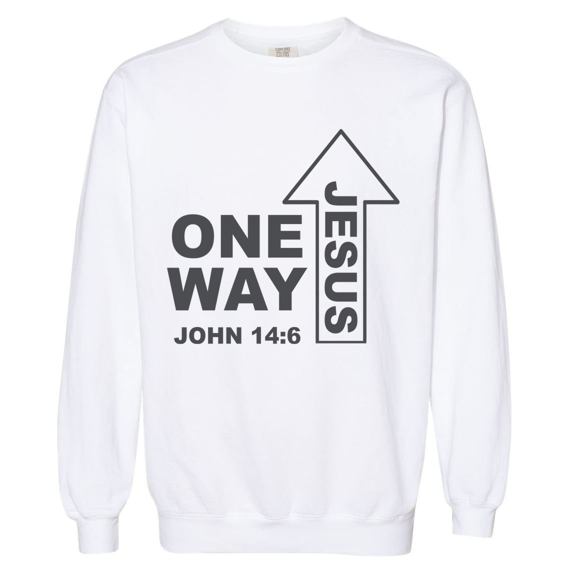 One Way Jesus Christian Garment-Dyed Sweatshirt