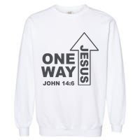 One Way Jesus Christian Garment-Dyed Sweatshirt