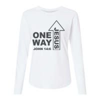 One Way Jesus Christian Womens Cotton Relaxed Long Sleeve T-Shirt