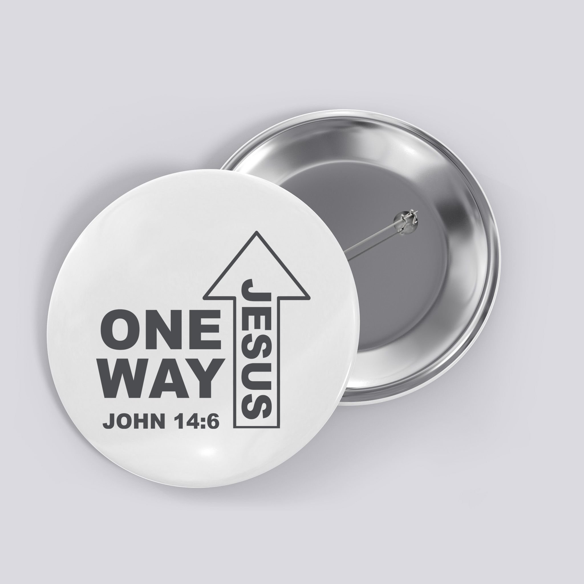 One Way Jesus Christian Button