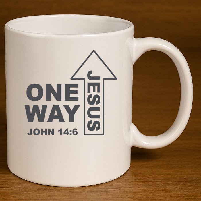 One Way Jesus Christian 11oz C Handle Ceramic Mug