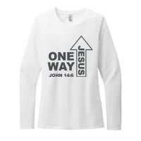 One Way Jesus Christian Womens CVC Long Sleeve Shirt