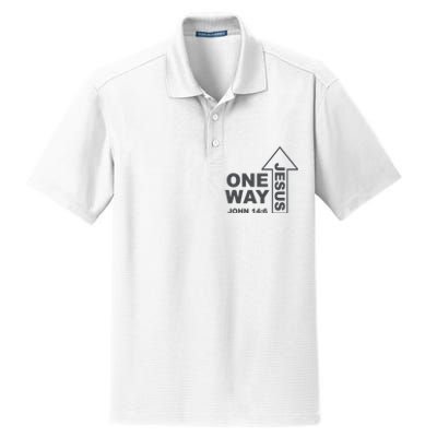 One Way Jesus Christian Dry Zone Grid Polo