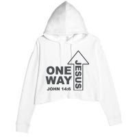 One Way Jesus Christian Crop Fleece Hoodie