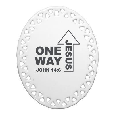 One Way Jesus Christian Ceramic Oval Ornament