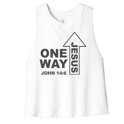 One Way Jesus Christian Women's Racerback Cropped Tank