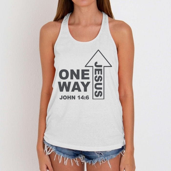 One Way Jesus Christian Women's Knotted Racerback Tank