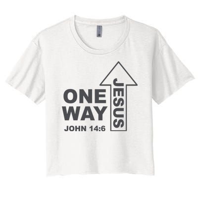 One Way Jesus Christian Women's Crop Top Tee