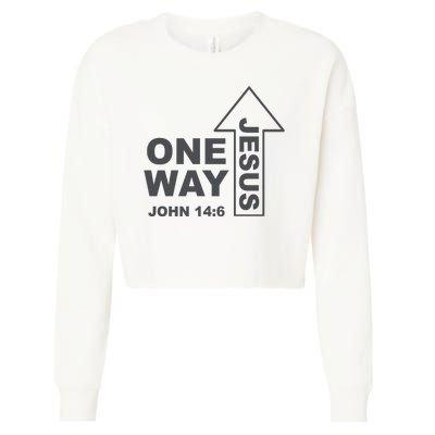 One Way Jesus Christian Cropped Pullover Crew