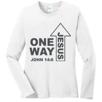 One Way Jesus Christian Ladies Long Sleeve Shirt
