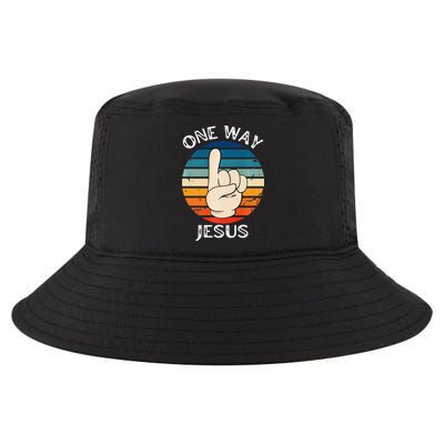 One Way Jesus People Christian Revolution Finger Up Retro Cool Comfort Performance Bucket Hat