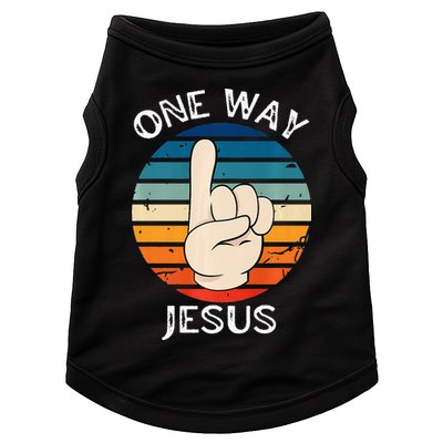 One Way Jesus People Christian Revolution Finger Up Retro Doggie Tank