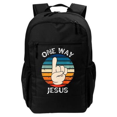 One Way Jesus People Christian Revolution Finger Up Retro Backpack