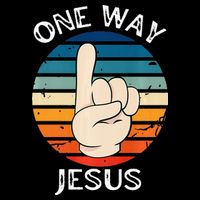 One Way Jesus People Christian Revolution Finger Up Retro Sustainable Bucket Hat