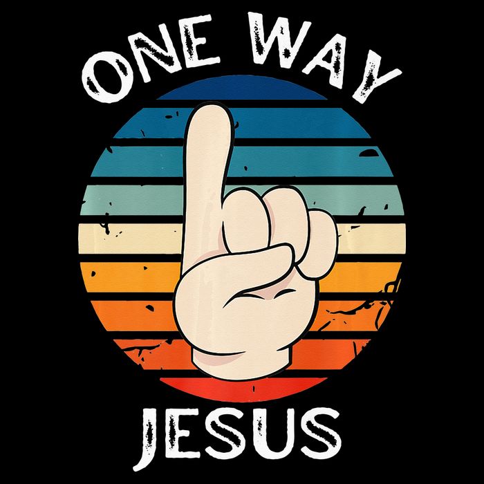 One Way Jesus People Christian Revolution Finger Up Retro Sustainable Bucket Hat