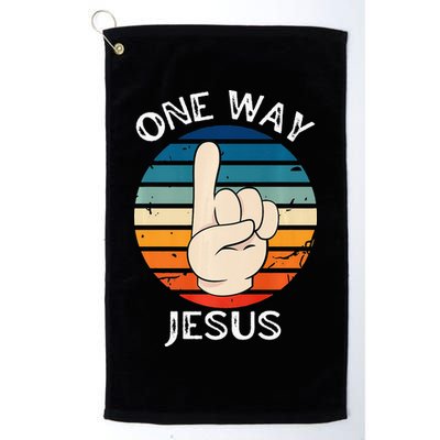 One Way Jesus People Christian Revolution Finger Up Retro Golf Towel