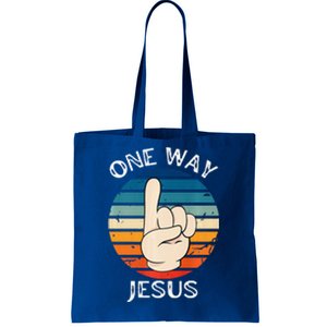 One Way Jesus People Christian Revolution Finger Up Retro Tote Bag