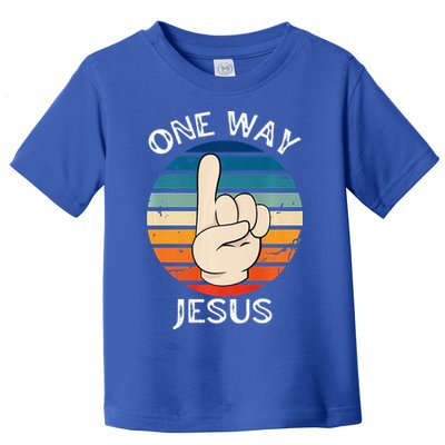 One Way Jesus People Christian Revolution Finger Up Retro Toddler T-Shirt