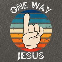 One Way Jesus People Christian Revolution Finger Up Retro Cotton Canvas Backpack