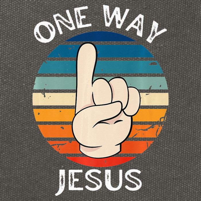 One Way Jesus People Christian Revolution Finger Up Retro Cotton Canvas Backpack