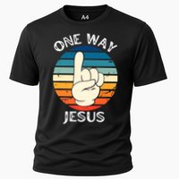 One Way Jesus People Christian Revolution Finger Up Retro Cooling Performance Crew T-Shirt
