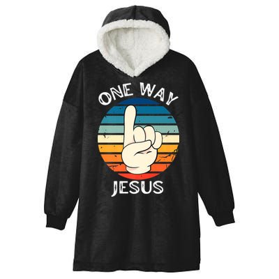 One Way Jesus People Christian Revolution Finger Up Retro Hooded Wearable Blanket