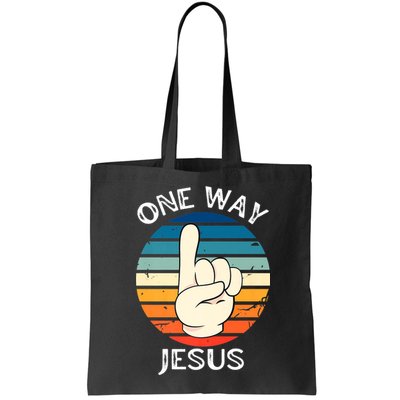 One Way Jesus People Christian Revolution Finger Up Retro Bag
