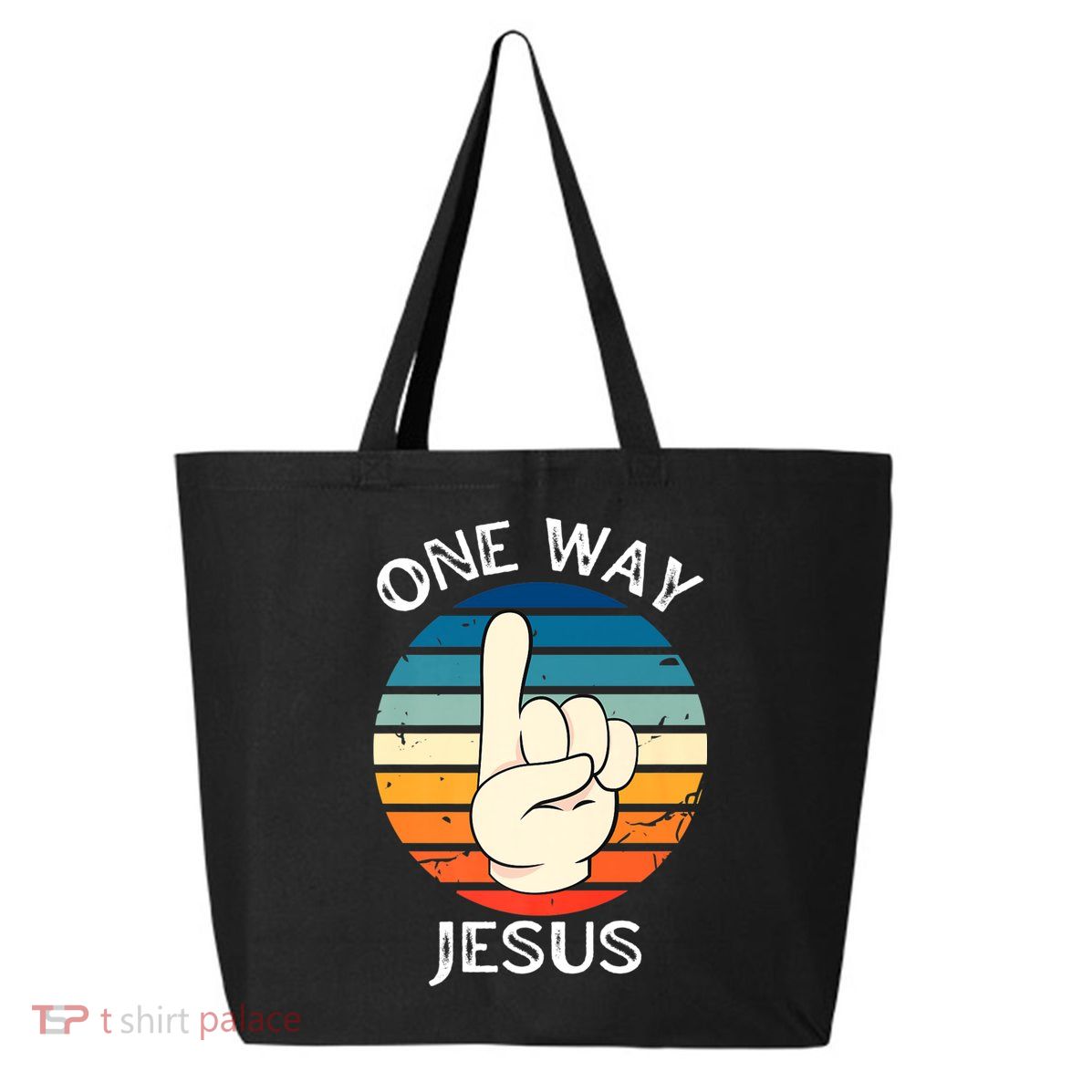 One Way Jesus People Christian Revolution Finger Up Retro 25L Jumbo Tote