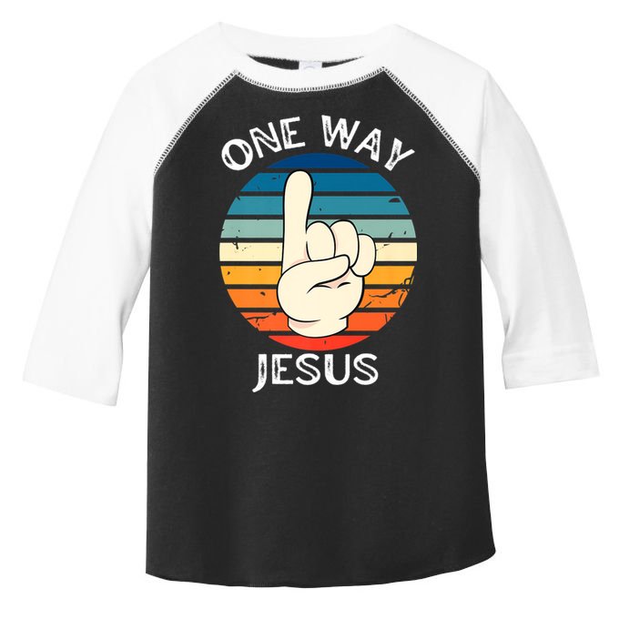 One Way Jesus People Christian Revolution Finger Up Retro Toddler Fine Jersey T-Shirt