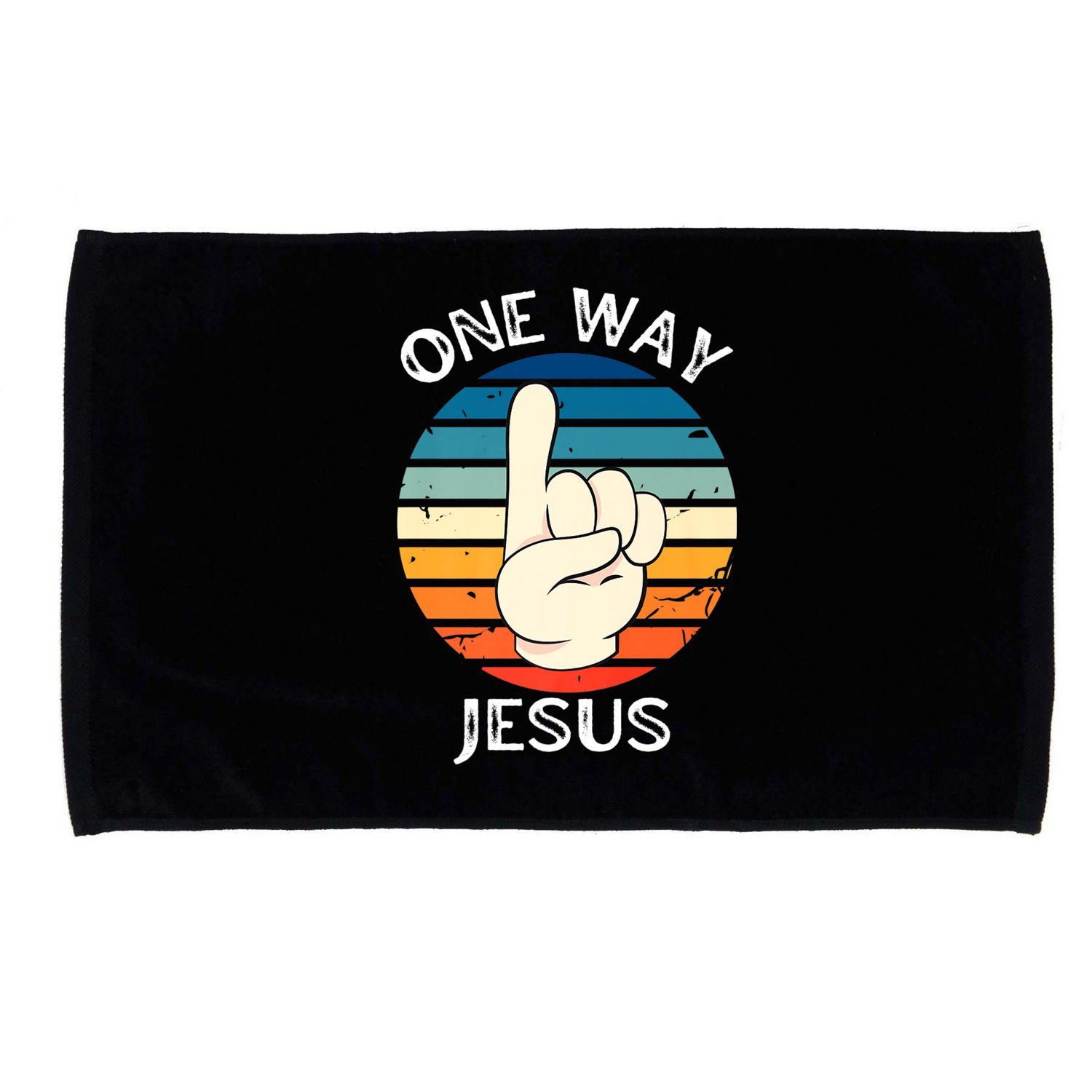 One Way Jesus People Christian Revolution Finger Up Retro Microfiber Hand Towel