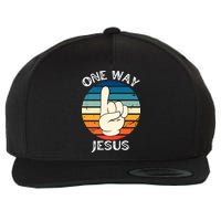 One Way Jesus People Christian Revolution Finger Up Retro Wool Snapback Cap