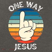 One Way Jesus People Christian Revolution Finger Up Retro Cotton Canvas Backpack