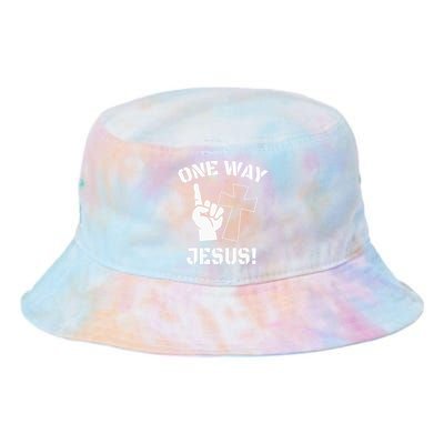 One Way Jesus People Christian Revolution Finger Up Retro Tie Dye Newport Bucket Hat