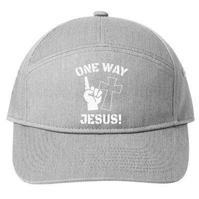 One Way Jesus People Christian Revolution Finger Up Retro 7-Panel Snapback Hat