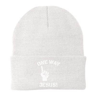 One Way Jesus People Christian Revolution Finger Up Retro Knit Cap Winter Beanie