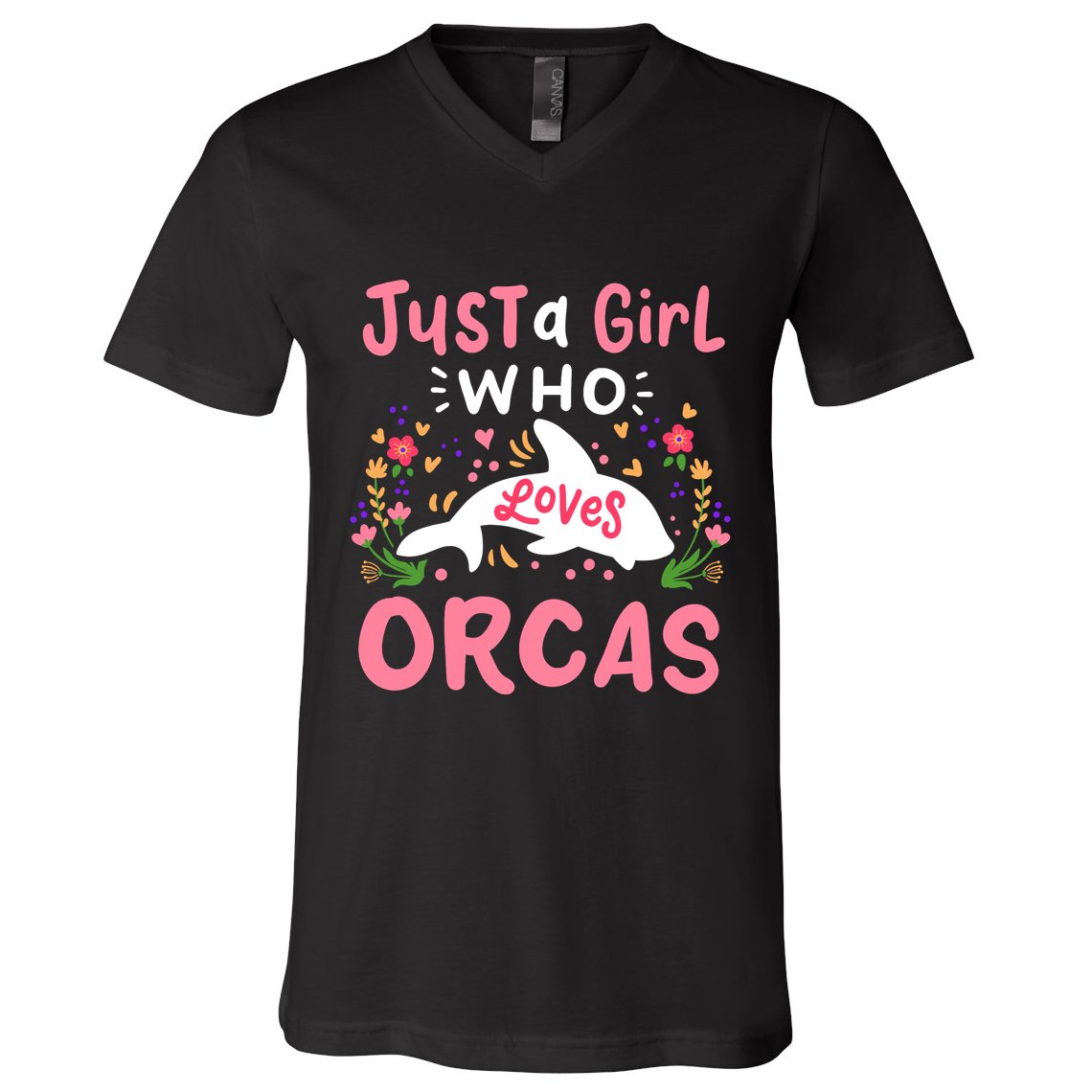 Orca Whale Just A Girl Who Loves Orcas V-Neck T-Shirt