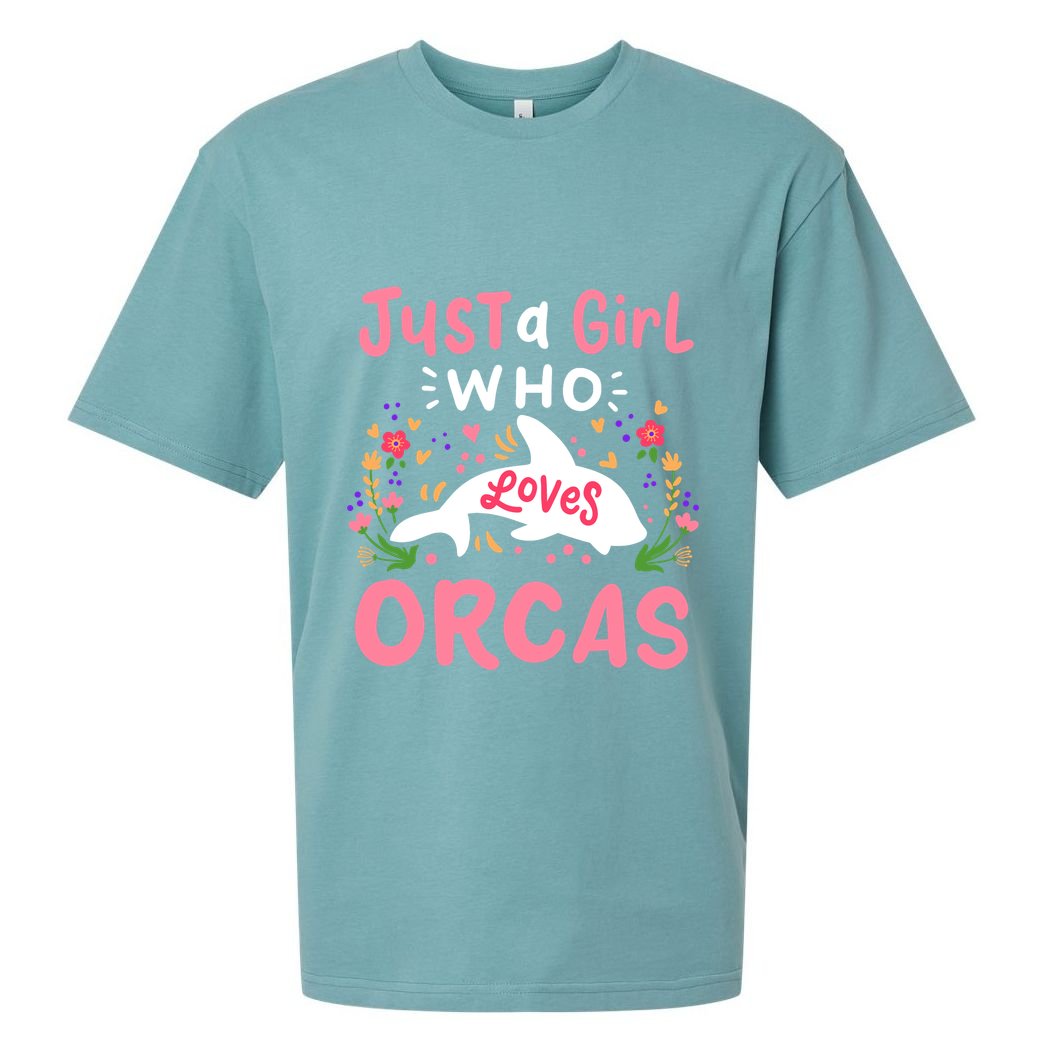 Orca Whale Just A Girl Who Loves Orcas Sueded Cloud Jersey T-Shirt