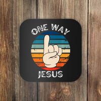 One Way Jesus People Christian Revolution Finger Up Coaster