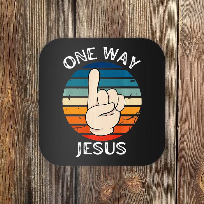 One Way Jesus People Christian Revolution Finger Up Coaster